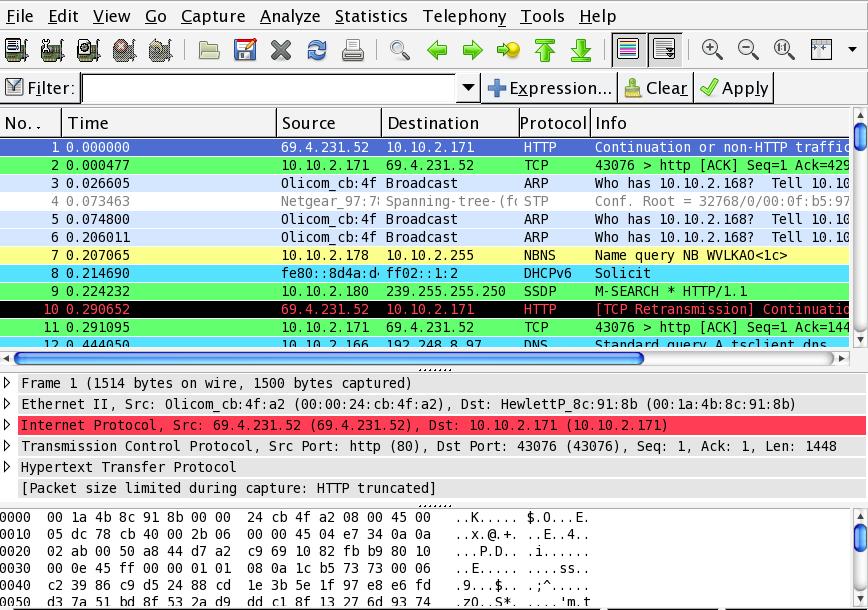 Query detail - analysis We use a packet analyzer (wireshark)