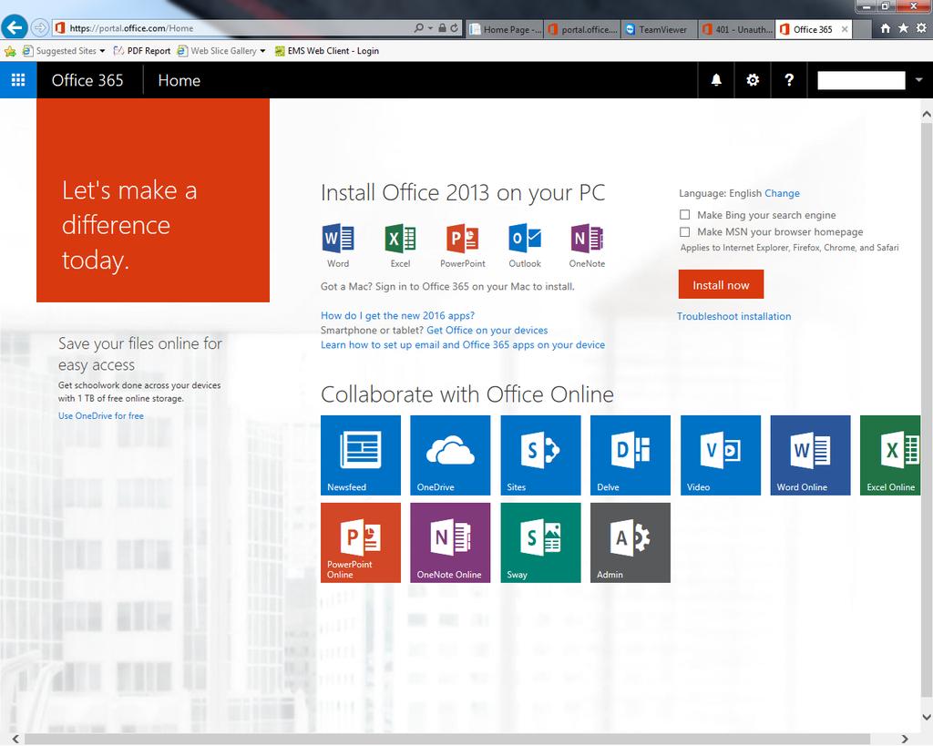 7. After your account has been configured, you will have access to download and run Office 365 applications. 8.