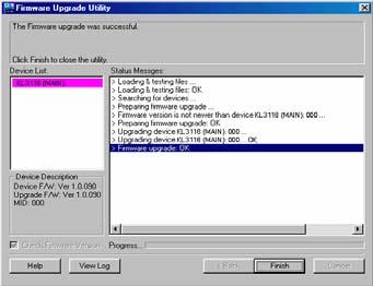 If you didn't enable Check Firmware Version, the Utility installs the upgrade files without checking whether they are a higher level or not.