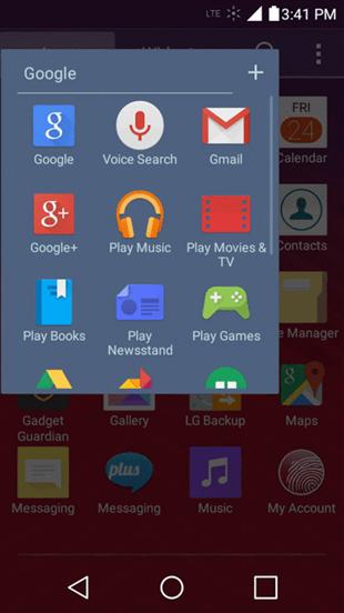 Launch Applications All installed apps can be accessed and launched from the apps