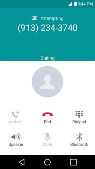 Add call to initiate a 3-way call. End to end the current call. Dialpad to display the dialpad to enter additional numbers, for example, an extension or access code.