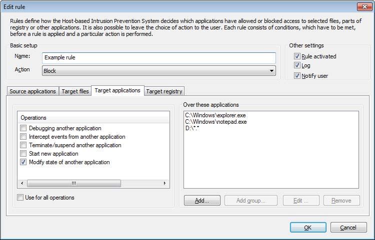 If you select Ask as the default action, ESET NOD32 Antivirus will display a dialog window every time an operation is run. You can choose to Deny or Allow the operation.