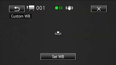 5. Press the Set WB button 6. An icon ( ) will blink quickly in the middle of the screen and then disappear, letting you know the camera is done setting white balance.