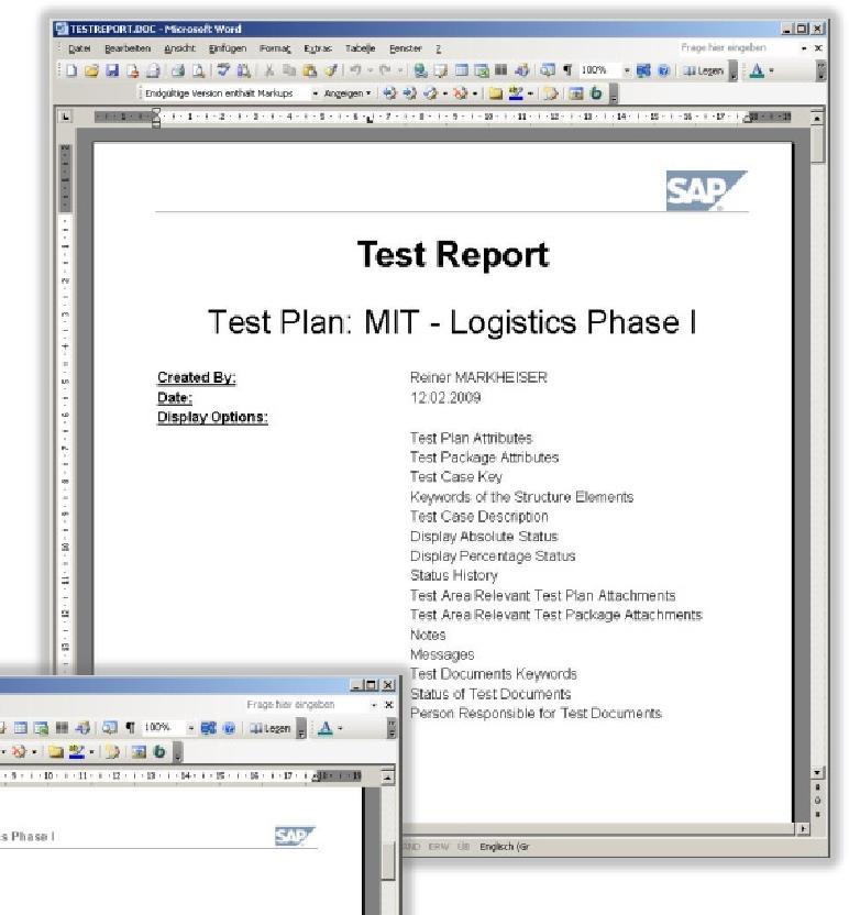 Test Workbench - Test Reporting Test Report - Documenting Test