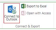 3. In the Connect & Export group, click the Connect to Outlook icon.