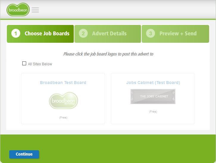 Configuring Post to Job Boards Broadbean 6. Select Post Advert to post to Broadbean. Broadbean validates the information you have stored for the vacancy.