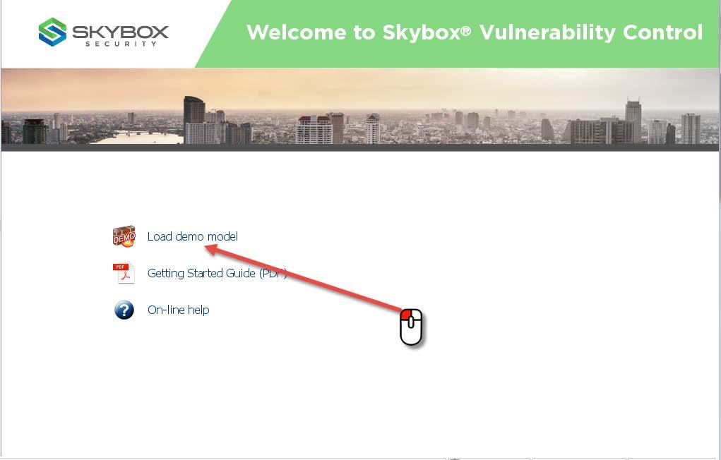 Chapter 4 Welcome Page The Welcome Page is displayed when you open Skybox Vulnerability Control.