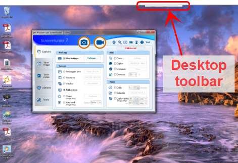 Desktop Toolbar Desktop Toolbar is a miniature window of the ScreenHunter Main Window.
