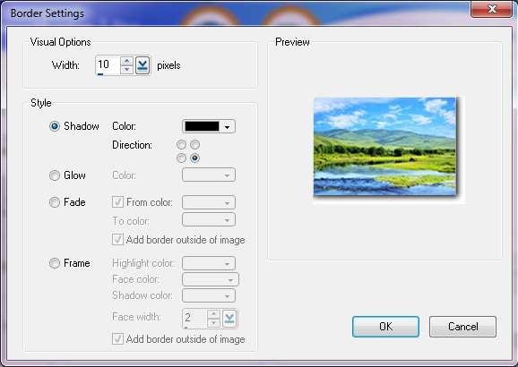 Border Check to add a border to your image capture.