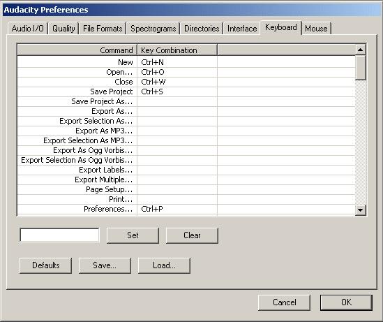 Keyboard shortcuts - As with any audio editor, if you re going to be using Audacity regularly, it s very beneficial to learn at least a few of the keyboard shortcuts.