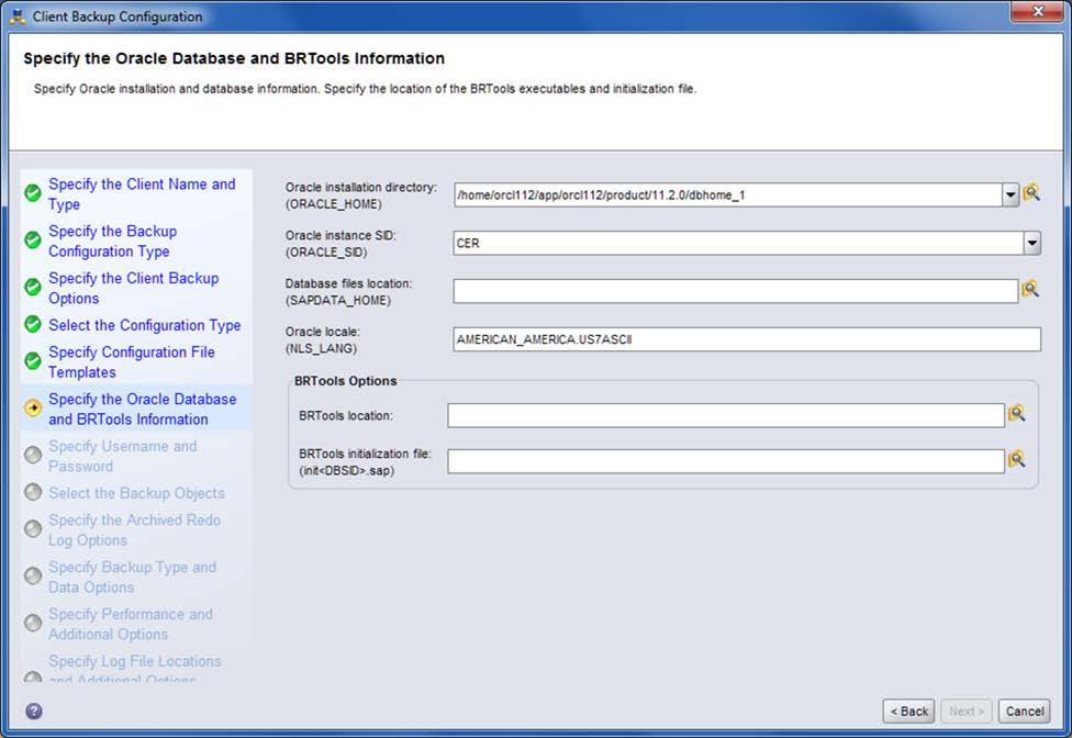 Figure 6: NetWorker Client Configuration Wizard for SAP The NetWorker integration with BR*Tools provides the following benefits: Backup and restore for complete databases, individual data files,