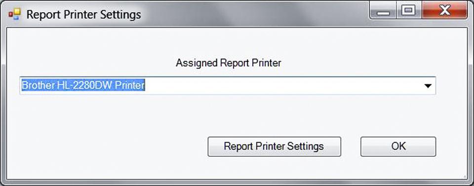 File Menu The File menu lets you configure certain print functions or exit the program. Report Print Settings Select this option to set up the report printer and page properties.