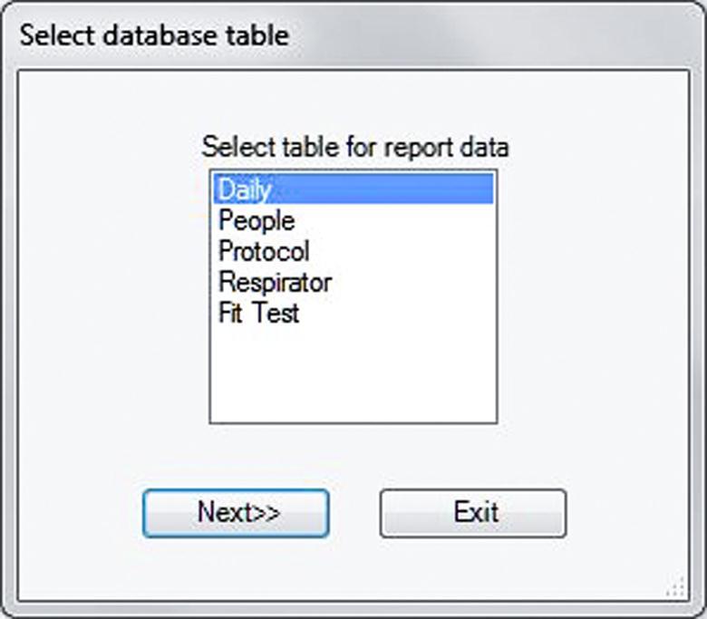 2. Select Database Table Lists the record tables in the database that you can select to generate reports. Click the name to select the corresponding table then click Next>>. 3.