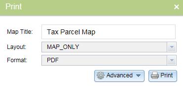 ) Print Window TIP: Selecting MAP_ONLY as the layout option will export only the map image at a size specified by the user in the advanced options.