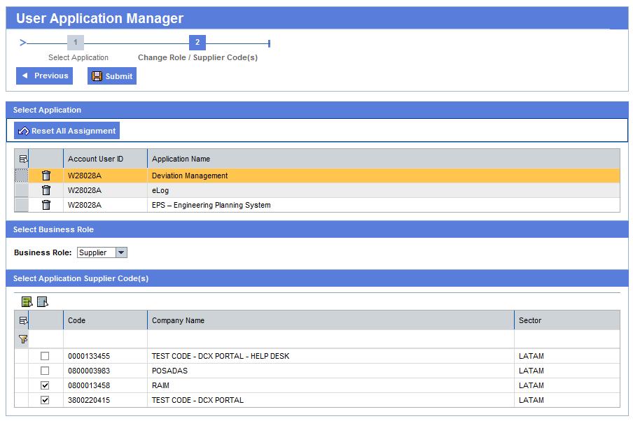User Application Manager, How to manage profile changes: 4 1 3 In the following table is a quick explanation of each section of the image above. 1 3 4 Select Application.