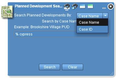 Simply click within a planned development on the map to view Planned Development information.