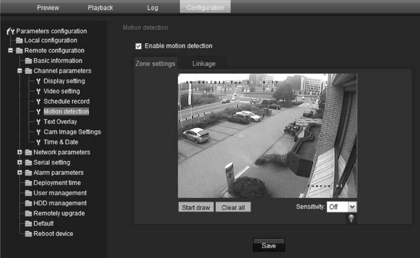 3BChapter 4: Configuring the camera motion as well as which methods are used to alert you to a motion detection alarm.