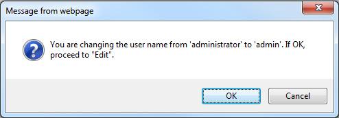 Can contain these characters: A-Z, a-z, 0-9, underscore (_), and dash (-). Only default user names, such as administrator or guest, can be changed.