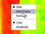 display mode Cut off distance in the display Scales the view in depth Shift the origin in the z-axis Scales the color bar Sets the color offset of the color bar Display 3D Median Filer Oscillate