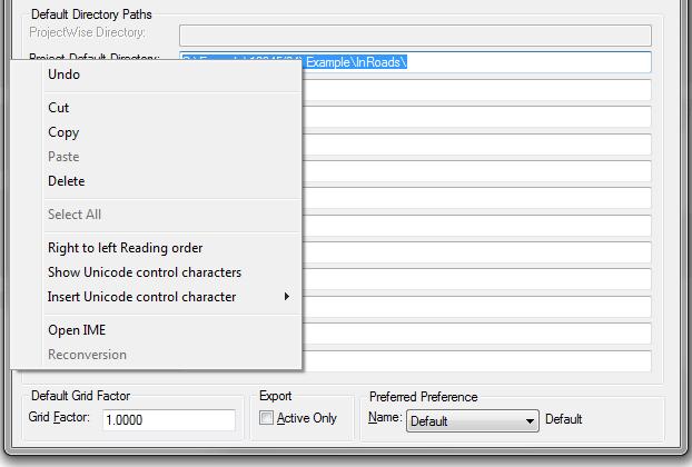 The path and file name will appear in the Default Preferences.
