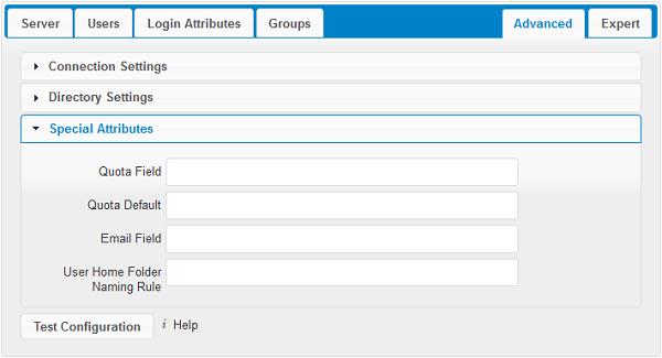 Special Attributes Quota Field: Nextcloud can read an LDAP attribute and set the user quota according to its value. Specify the attribute here, and it will return human-readable values, e.g. 2 GB.