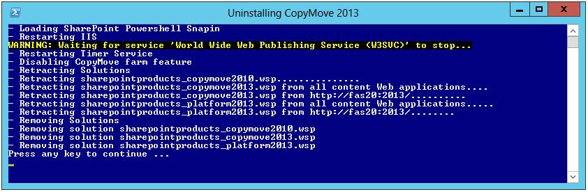 24 CopyMove for SharePoint 2013 Administrators Guide 3. Backup, restore and attach the SharePoint 2010 content database(s) to the SharePoint 2013 farm. SharePoint will then upgrade the database(s). 4.