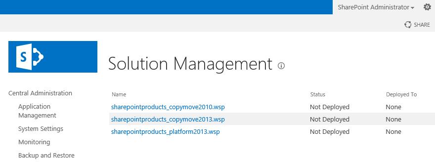 26 CopyMove for SharePoint 2013 Administrators Guide 8. Click the sharepointproducts_platform2013.