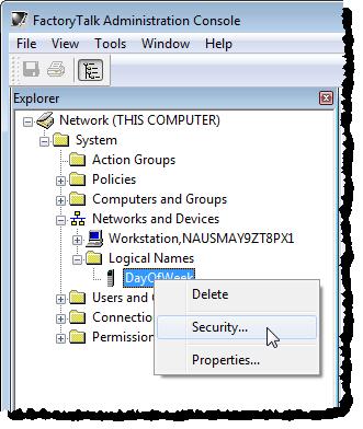 Logix Designer application and FactoryTalk Security Chapter 10 Tip: To configure security settings to be inherited by all controllers, right click Networks and Devices and click Security.