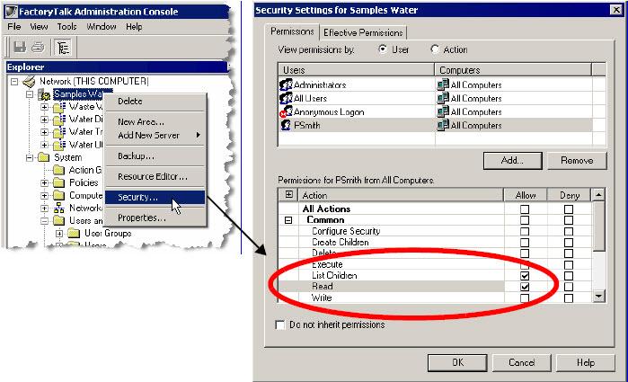 FactoryTalk View SE and FactoryTalk Security Chapter 11 Click OK to save the settings and close the dialog box.