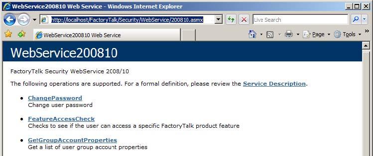Install FactoryTalk Web Services Appendix B When this link is opened for the first time, some operating systems might take several moments to respond.