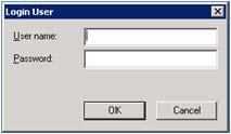 In the Login User dialog box, type the Administrator user name and password, and then click OK. 4.