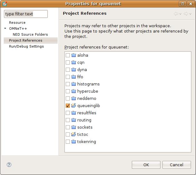 Introduction Figure 1.4. Creating a new OMNeT++ project 1.6. Project References Most aspects of a project can be configured in the Project Properties dialog.