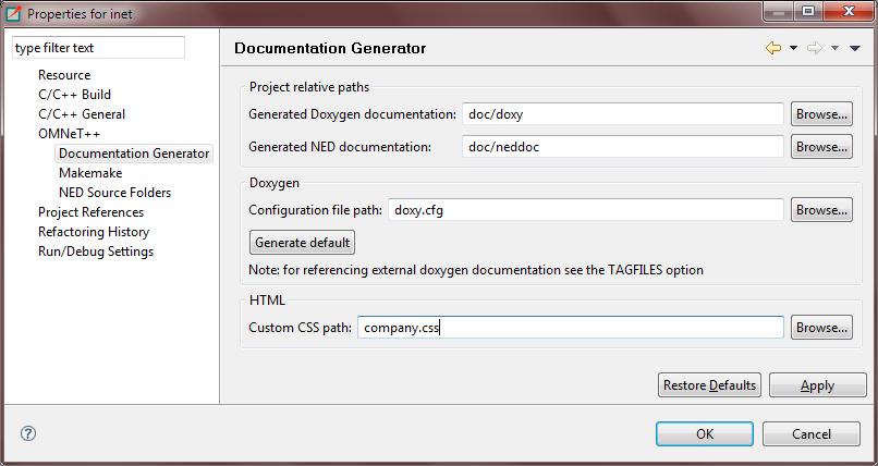 Chapter 11. NED Documentation Generator 11.1. Overview This chapter describes how to use the NED Documentation Generator from the IDE.