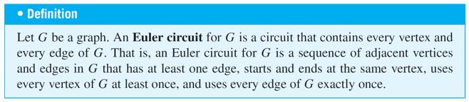 Euler Circuits Now we return to consider general problems similar to the