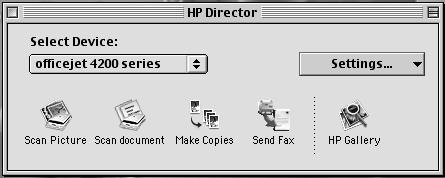 chapter 1 hp officejet overview open the hp photo and imaging director using Macintosh OS 9 In Macintosh OS 9, the HP Director is launched automatically during the HP Image Zone software