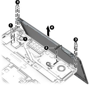 5. Remove the computer from the display assembly (4). 6.