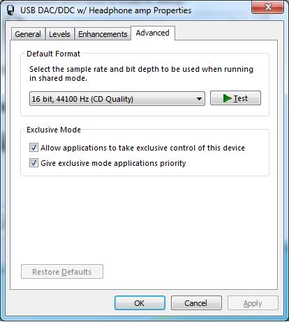 7-2.Using WASAPI mode, skip Kernel Mixer Windows 8, 7 and Vista(SP1 or newer) includes this function.