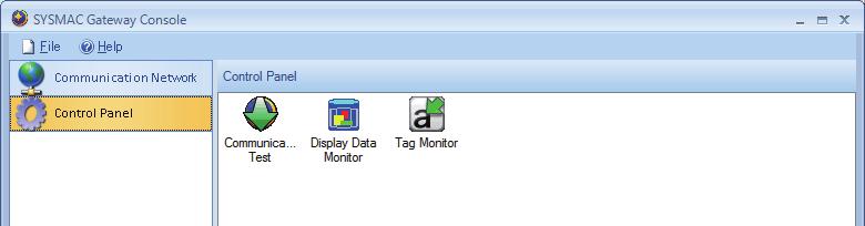 5 NYCompolet To display these items, click the Control Panel tab on the left on the SYSMAC Gateway Console dialog box. Refer to the help for the SYSMAC Gateway Console for details on each function.