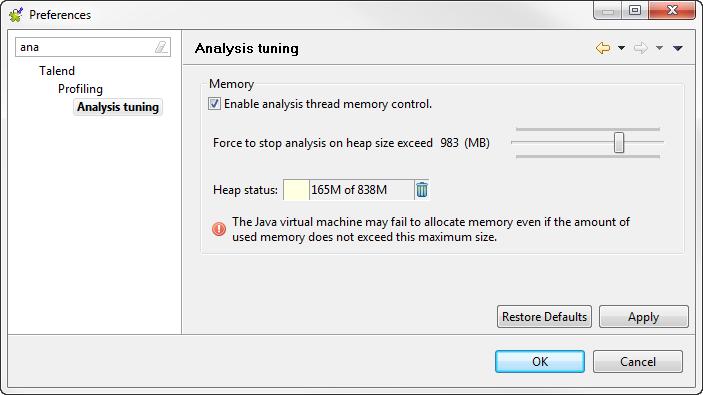 Defining the maximum memory size threshold 3.
