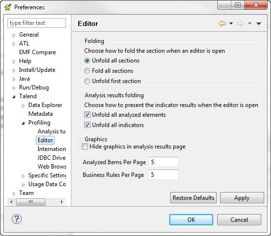 Setting preferences of analysis editors and analysis results To set the display parameters for all editors, do the following: On the menu bar, select Window > Preferences to display the [Preferences]