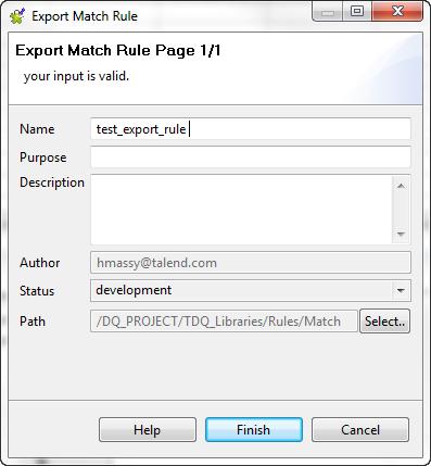 Creating a match rule with the VSR algorithm In the open wizard, enter a name for the rule and set other metadata, if needed. 3. Click Finish.