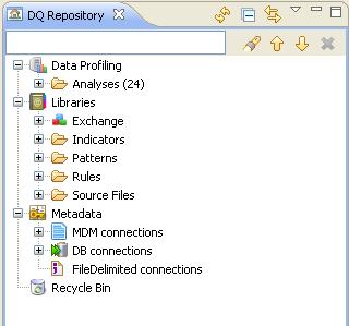 DQ Repository tree view Table A. Table 2 Management toolbar Icon Function Saves modifications Import data quality items Export data quality items Switches to data explorer A.4.