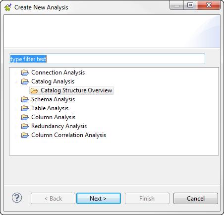 Creating a catalog analysis 3.