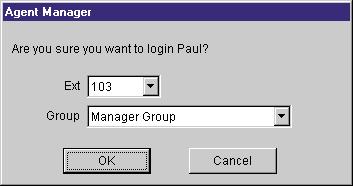 Displays the Agents who are currently logged in (along with their extension numbers and status). To have an Agent log in to a specific Agent Group: 1.