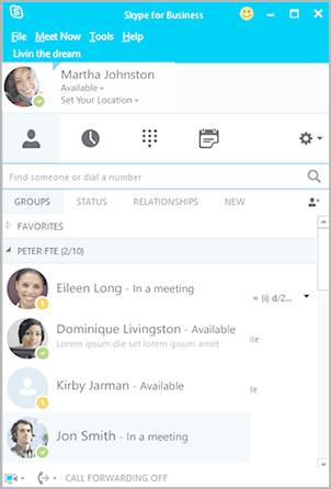 Log into your Skype for Business/Lync Application Find