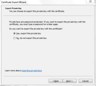 20 The IceWarp SSL Certificate Process You will then enter the Certificate Export Wizard, just click Next to proceed to the next page.