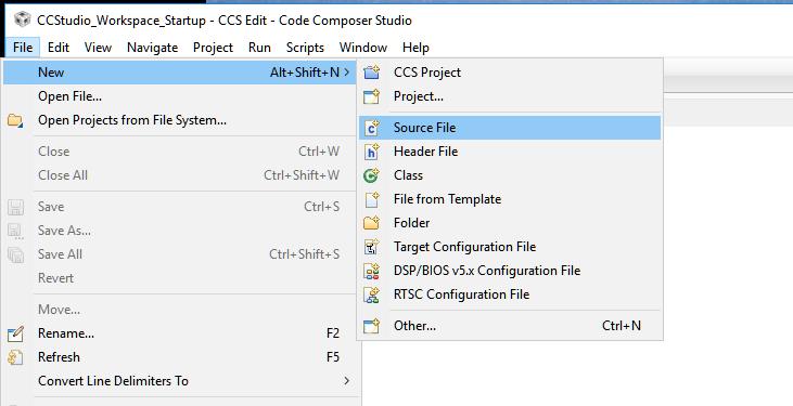 Create a new C source file Make sure your project is