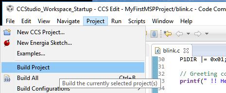 Select Project -> Build Project This