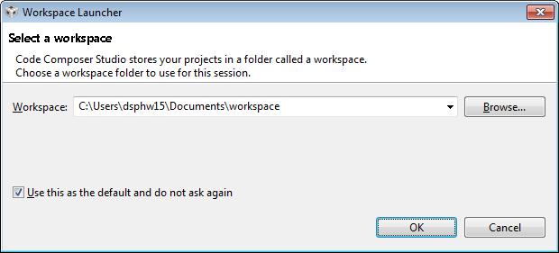 You will then be prompted to select a workspace directory.