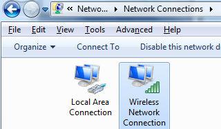 Double click on the Wireless Network Connection icon to get into Wireless Network Connection Status window.